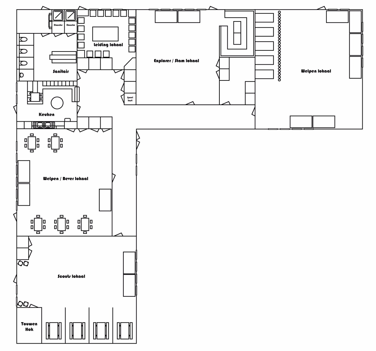 Plattegrond clubhuis